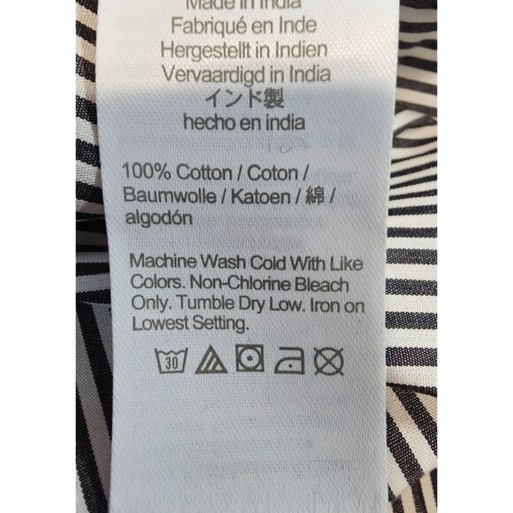 J. Crew Womens 0 Ruffle Classic Fit Washed Cotton Poplin Shirt in Stipe - Picture 12 of 13